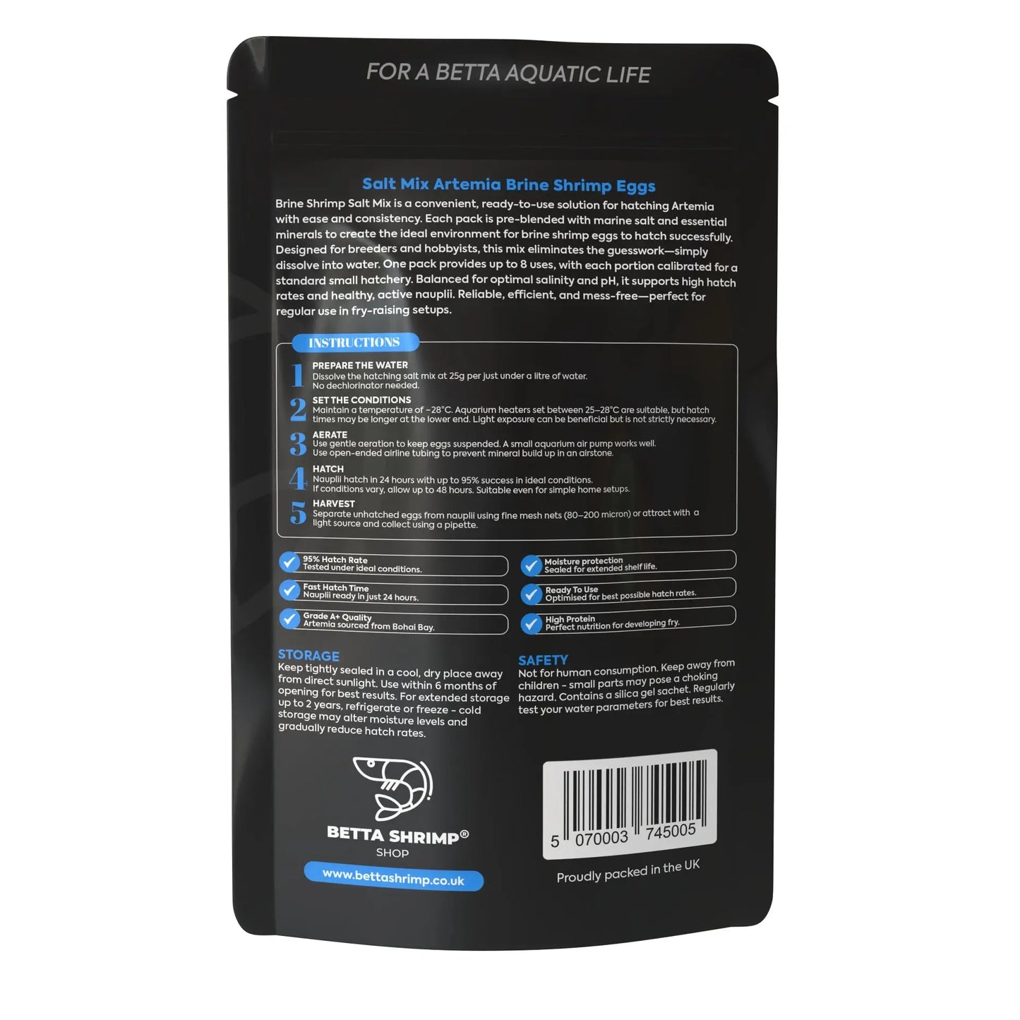 BSS™ Brine Shrimp Salt Mix Betta Shrimp Shop