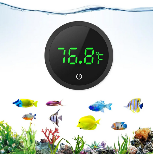 Aquarium Digital White Thermometer Stick on LED - Dry Battery Long Life
