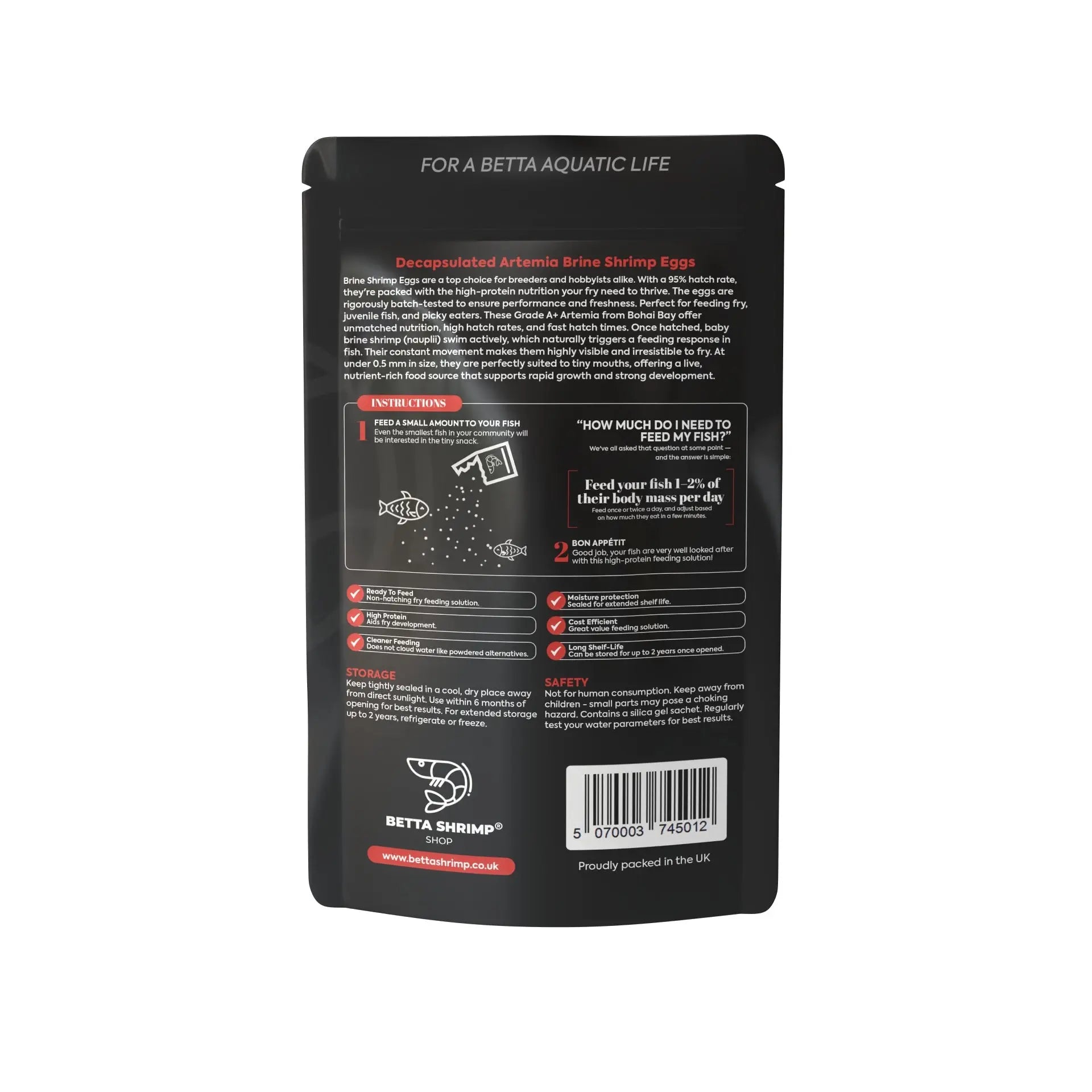 BSS™ Decapsulated Brine Shrimp Eggs Betta Shrimp Shop