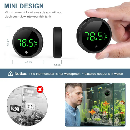 Aquarium Digital Black Thermometer Stick on LED - Dry Battery Long Life
